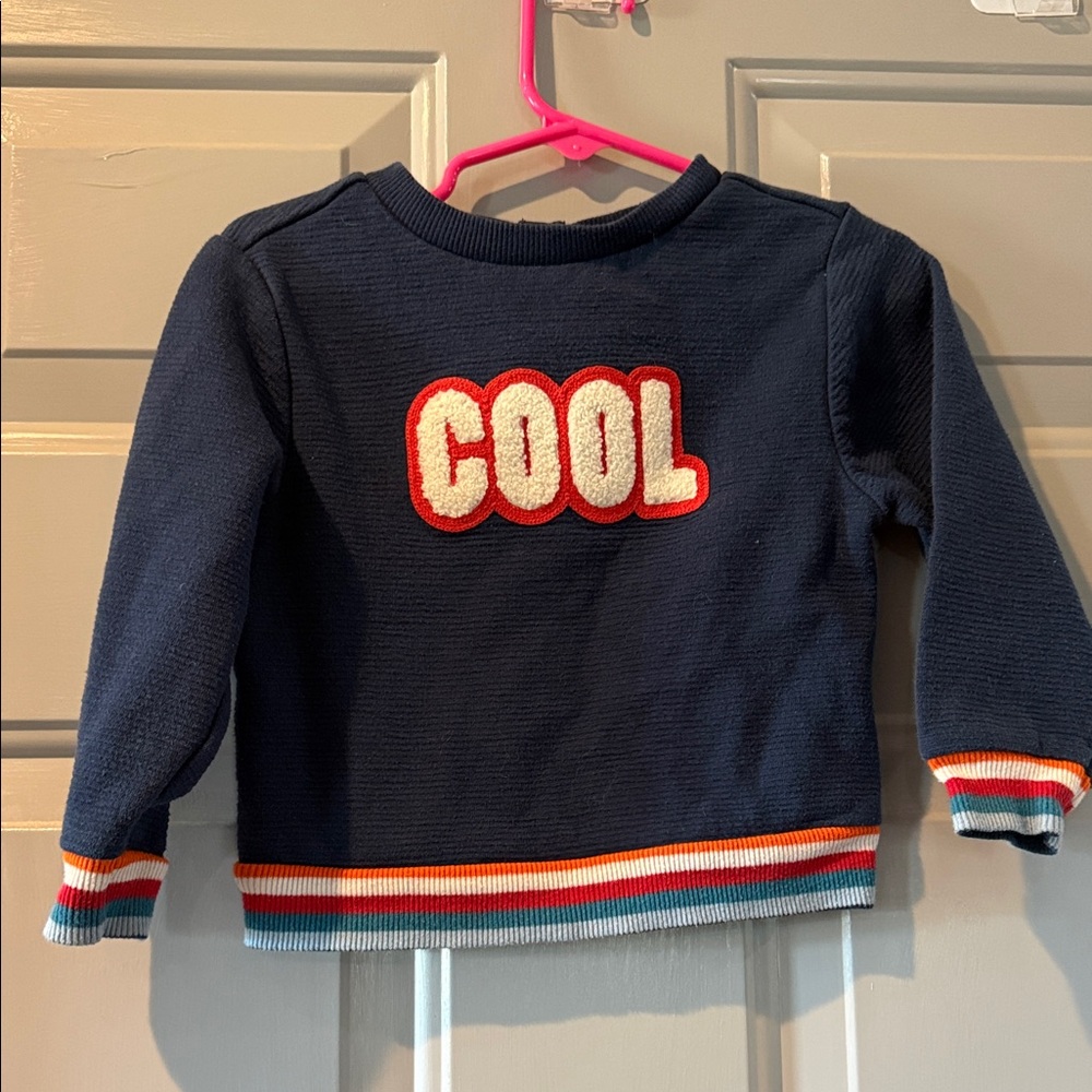 Wonder Nation Navy Sweatshirt with 'Cool' Patch
